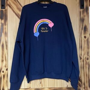 Vintage NEW 90s Rainbow Walk To Remember Fruit Of The Loom Sweatshirt Size XL
